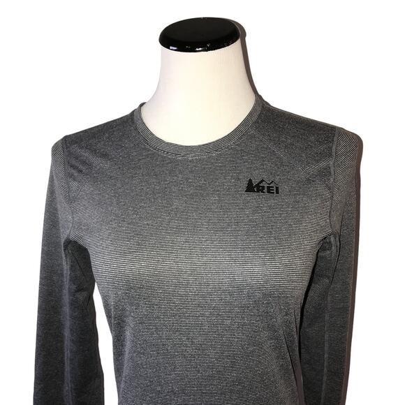 REI Gray Striped Long Sleeve Pullover Top - Picture 3 of 8